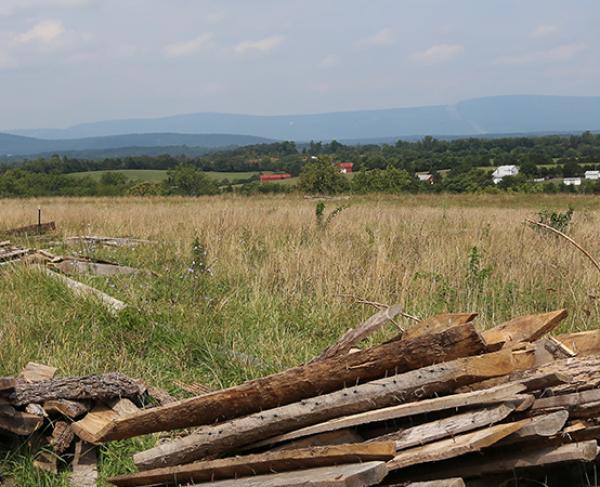 This is a landscape photo of the Cedar Creek battlefield. 